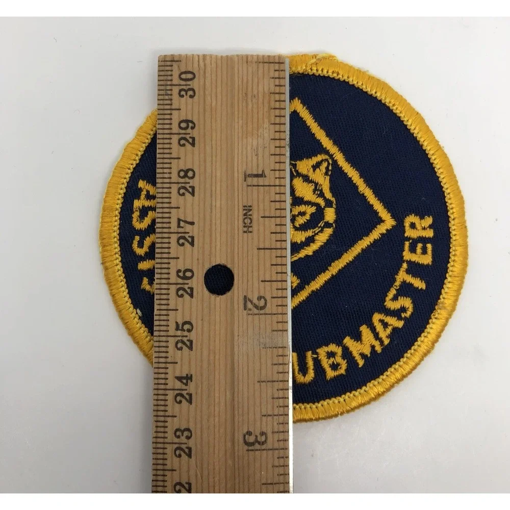 Cub Scout Assistant Cubmaster Patch Boy‎ Scouts Badge Leader Gold Bear Blue 3